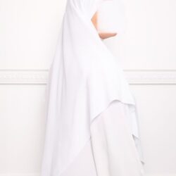 Khimar court en crêpe pointu khimar triangle khimar pas cher mon hijab pas cher blanc
